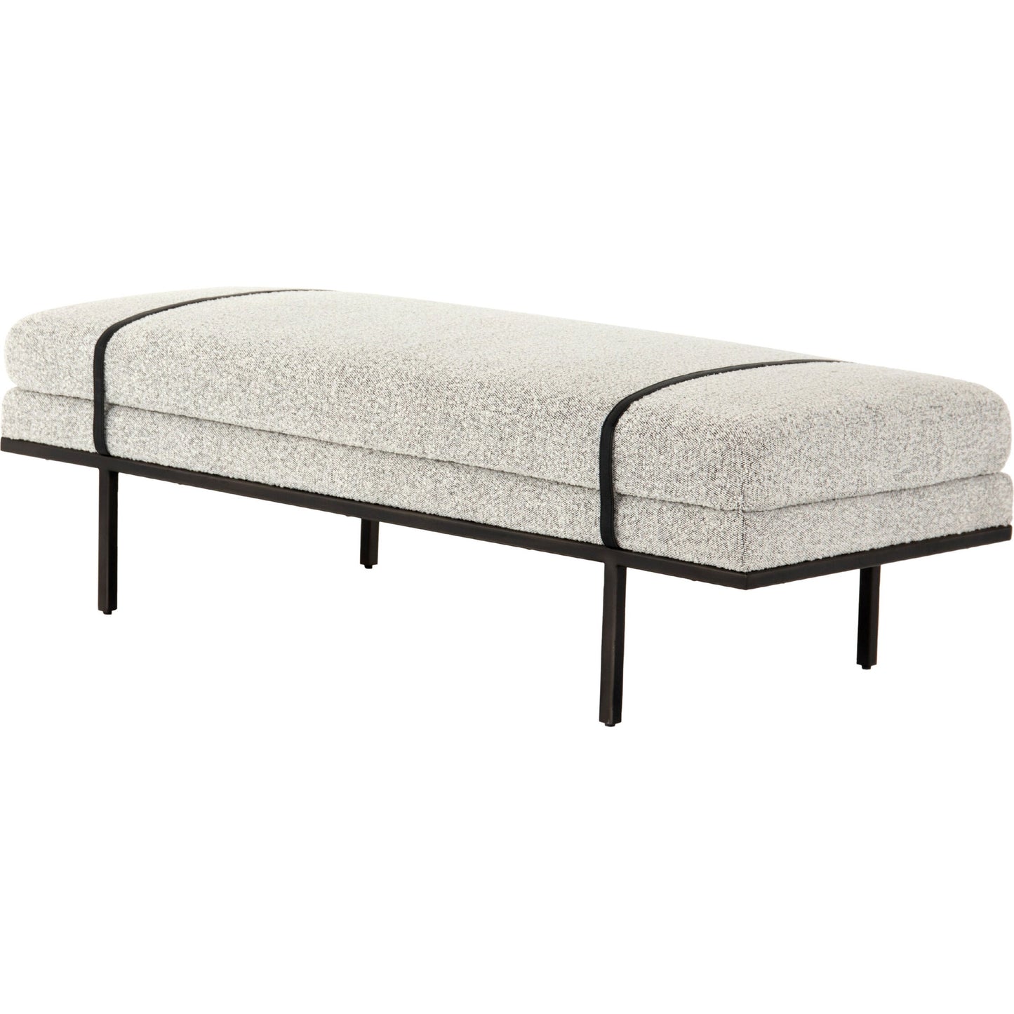 001 SI-1715554 | Additional Silo | Harris Accent Bench by Four Hands in knoll domino, umbra black. Made from unique in a modern style.