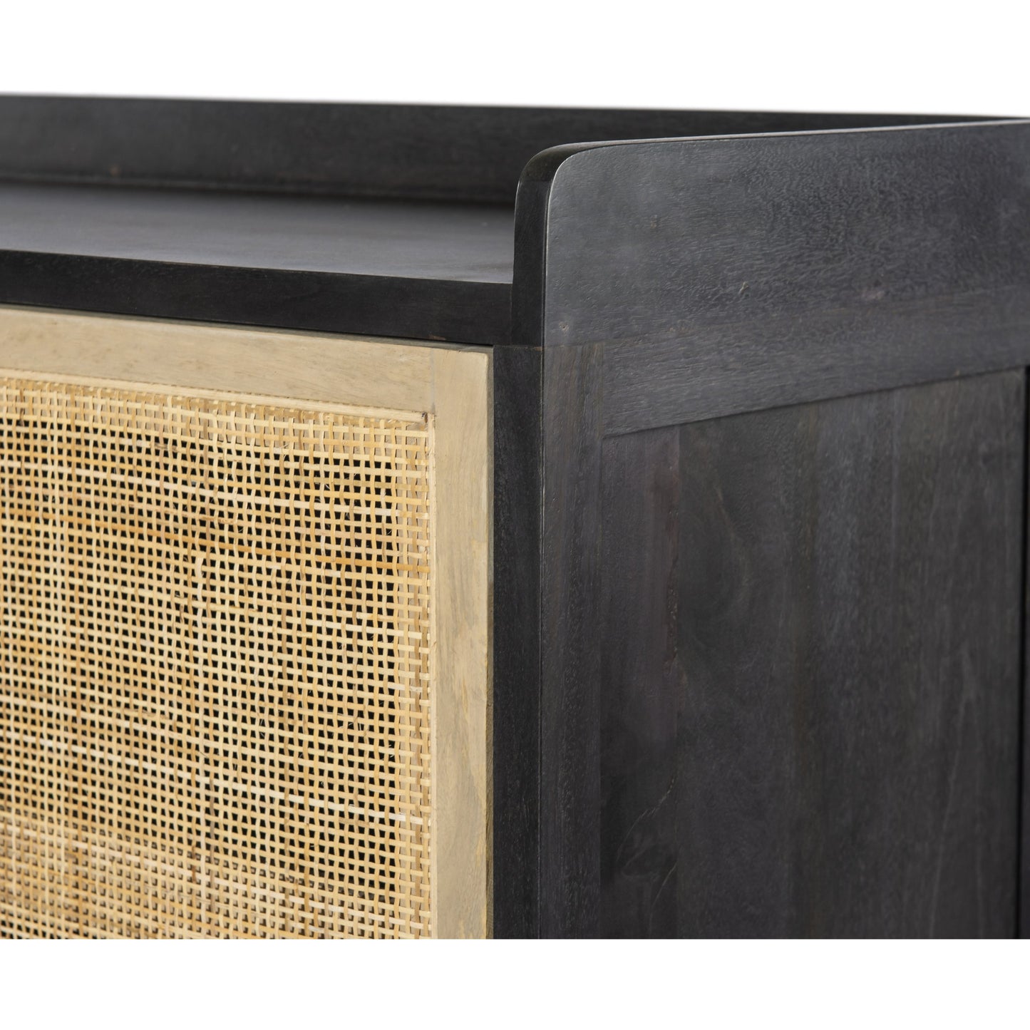 007 SI-1714679 | Additional Silo | Caprice Sideboard by Four Hands in black wash mango, natural cane. Made from solid mango, cane in a coastal style.