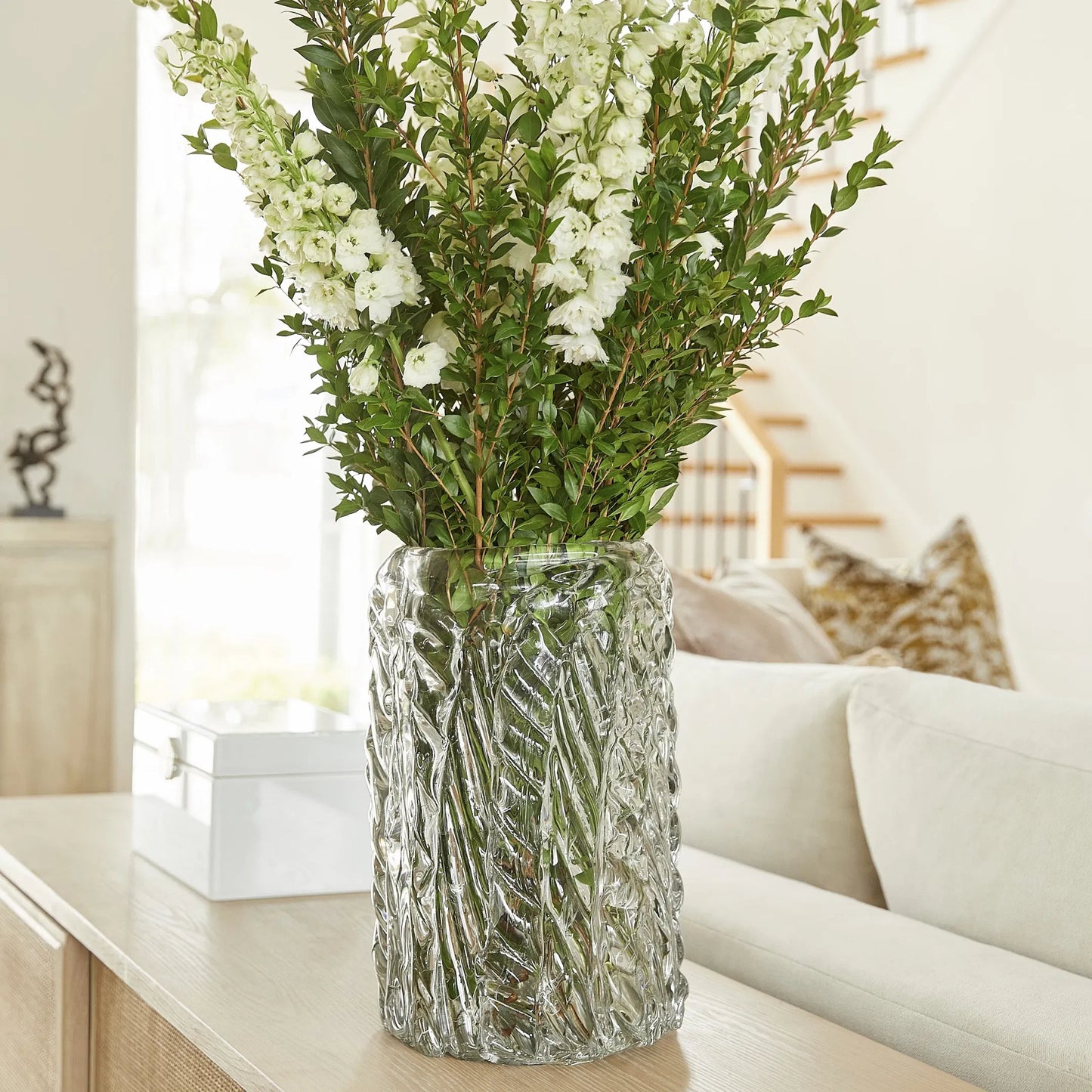 002 SI-1986993 | Lifestyle | Clearly Thorough Vase by Cyan Design in clear. Made from glass in a modern style.