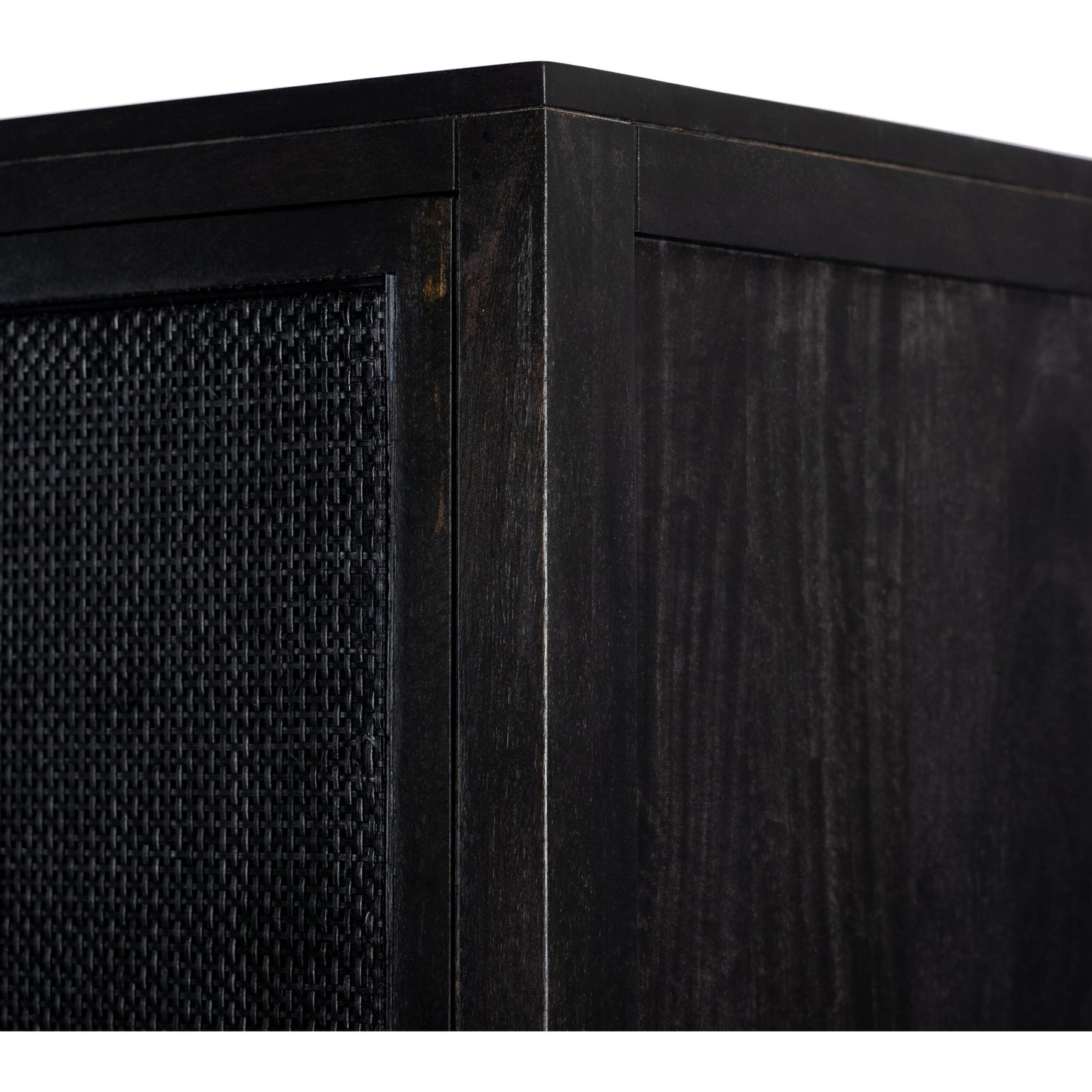006 SI-2074168 | Additional Silo | Caprice Cabinet by Four Hands in black wash mango, black natural cane. Made from cane, solid mango in a eclectic & global style.