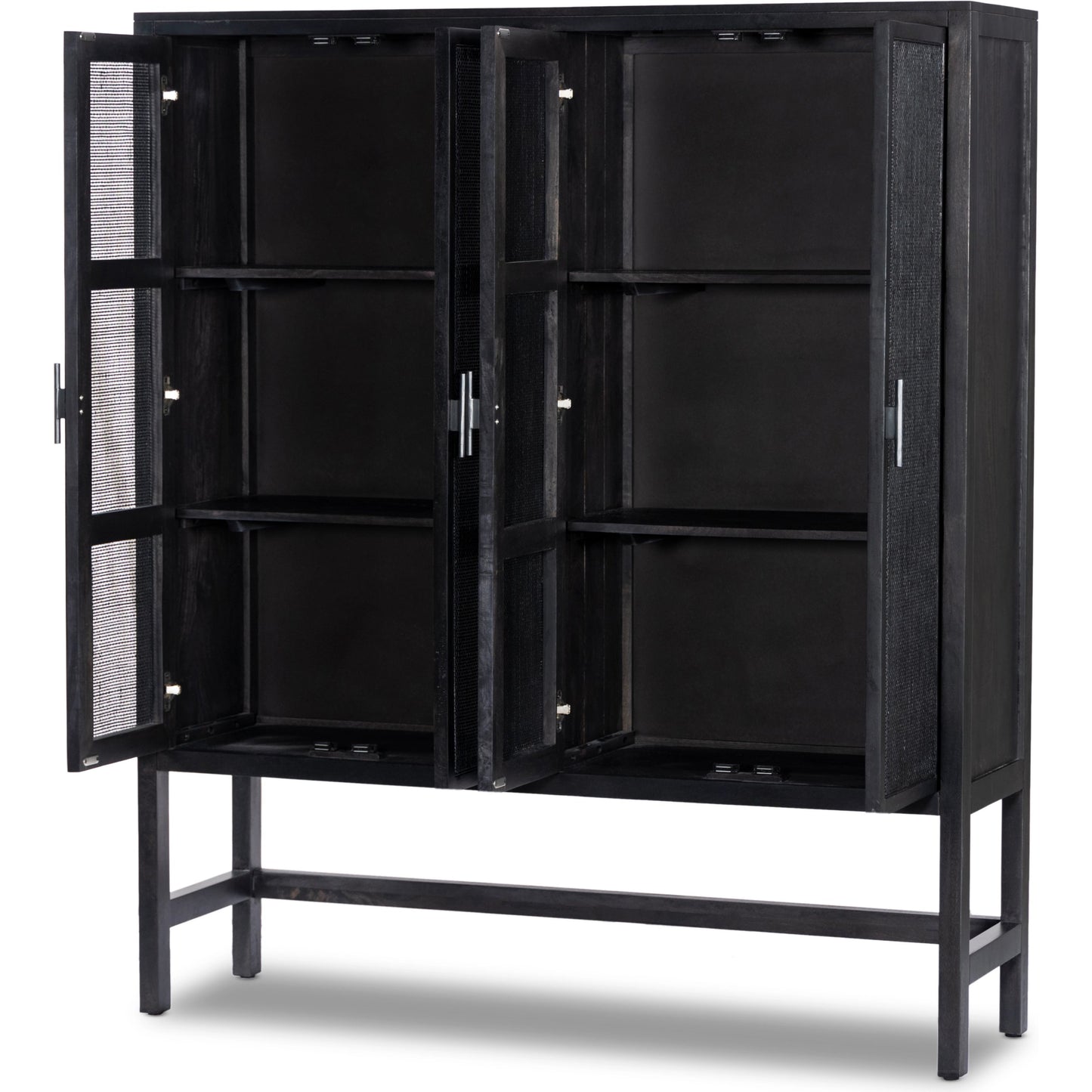 003 SI-2074168 | Additional Silo | Caprice Cabinet by Four Hands in black wash mango, black natural cane. Made from cane, solid mango in a eclectic & global style.