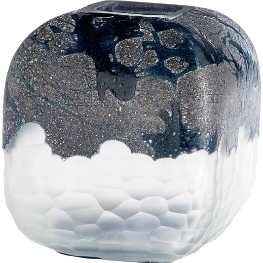Bosco Vase by Cyan Design in blue, white. Made from glass in a modern style.