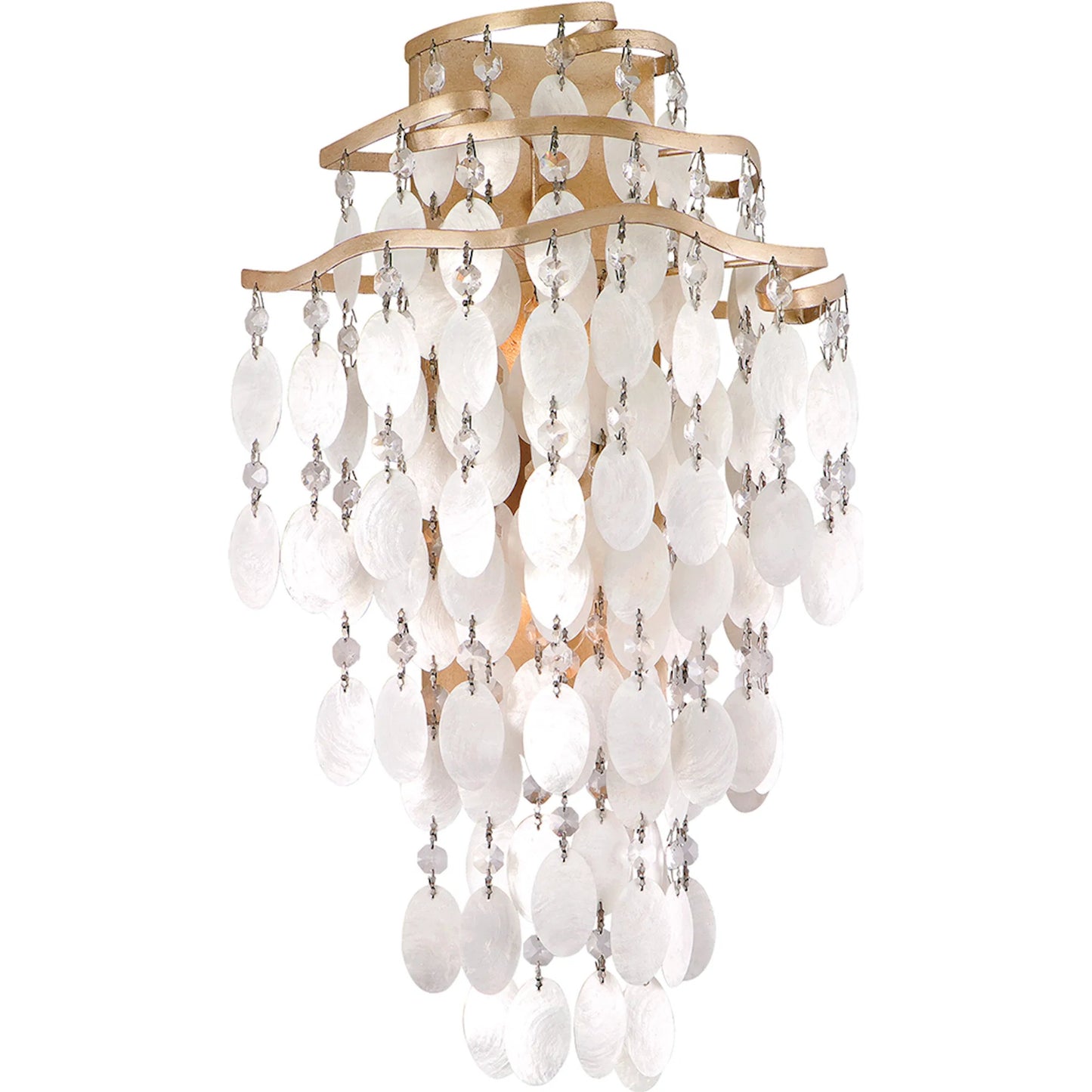 001 SI-2327896 | Primary Silo | Dolce Wall Sconce by Corbett in champagne leaf. Made from hand crafted iron in a modern style.