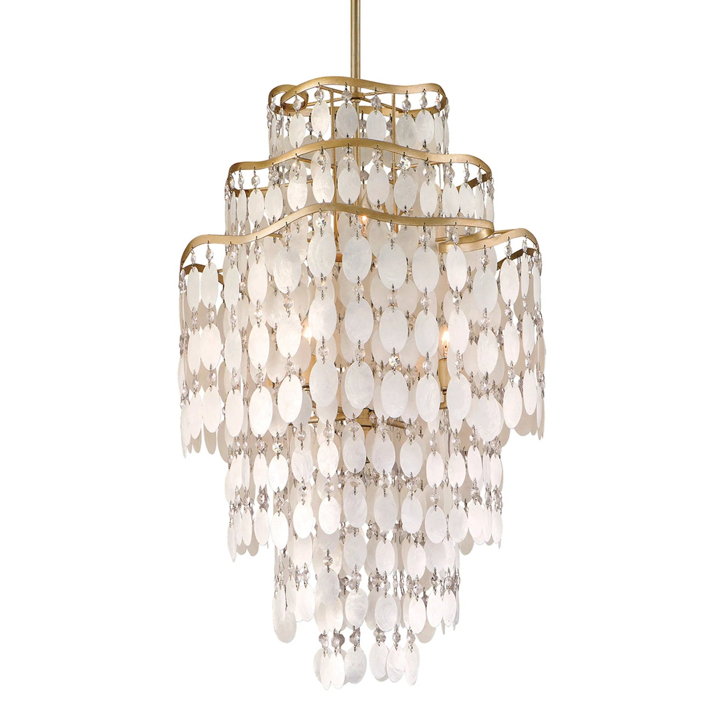 001 SI-2327892 | Additional Silo | Dolce 7-Light Chandelier by Corbett in champagne leaf. Made from hand crafted iron in a unique style.
