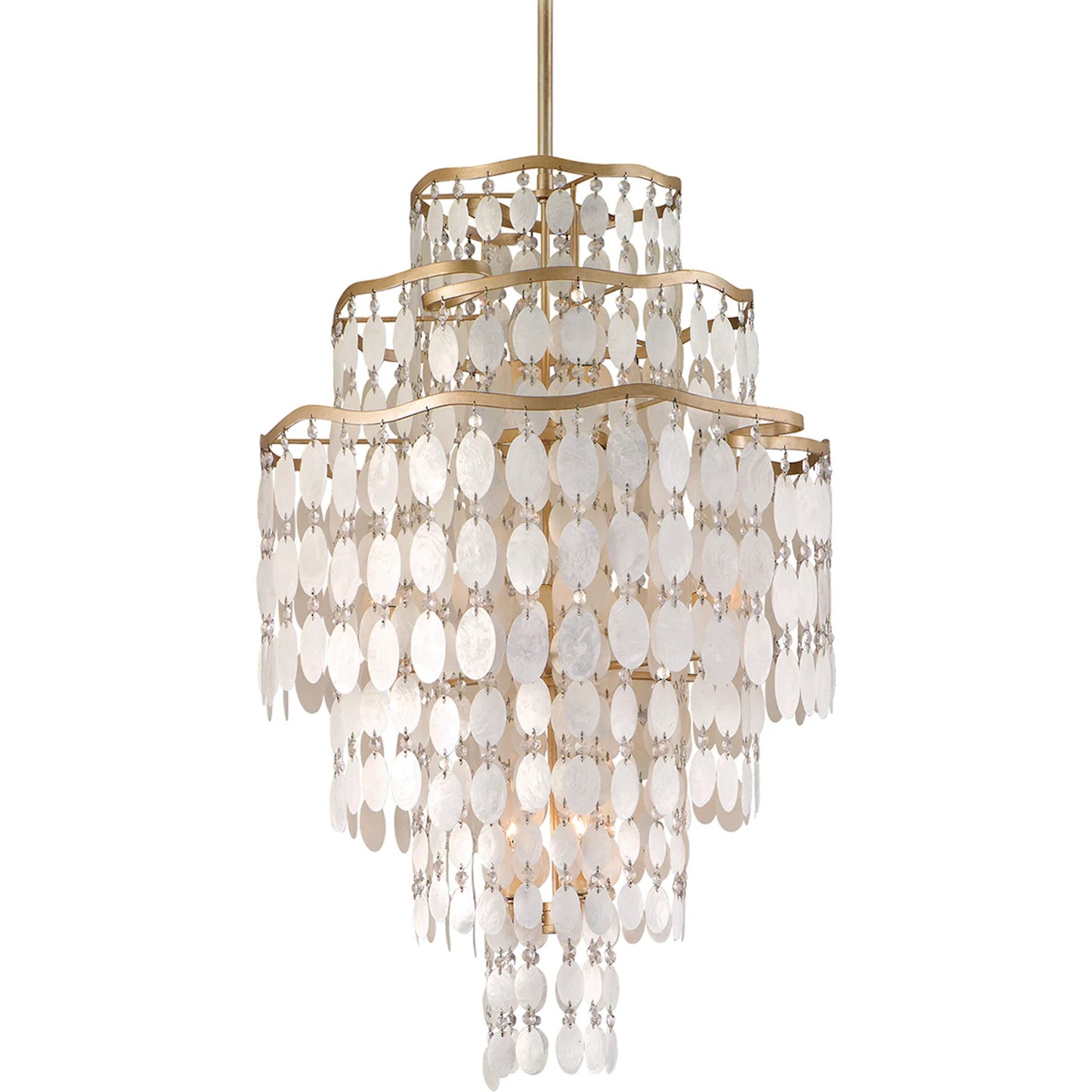 001 SI-2327893 | Primary Silo | Dolce 12-Light Chandelier by Corbett in champagne leaf. Made from hand crafted iron in a modern style.