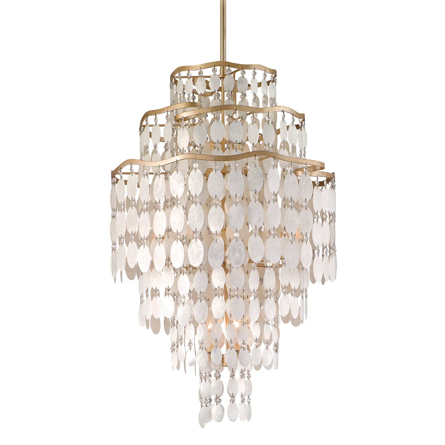 001 SI-2327893 | Additional Silo | Dolce 12-Light Chandelier by Corbett in champagne leaf. Made from hand crafted iron in a unique style.