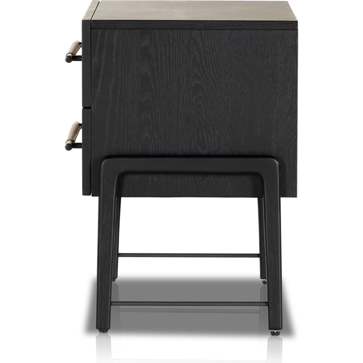 007 SI-1977751 | Additional Silo | Rosedale Nightstand by Four Hands. Made from oak veneer, top grain leather in a modern style.
