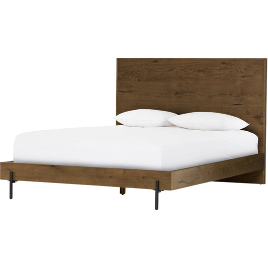 036 SI-1980352 | Primary Silo | Eaton Bed by Four Hands in amber oak resin. Made from thick oak veneer, iron in a rustic style.