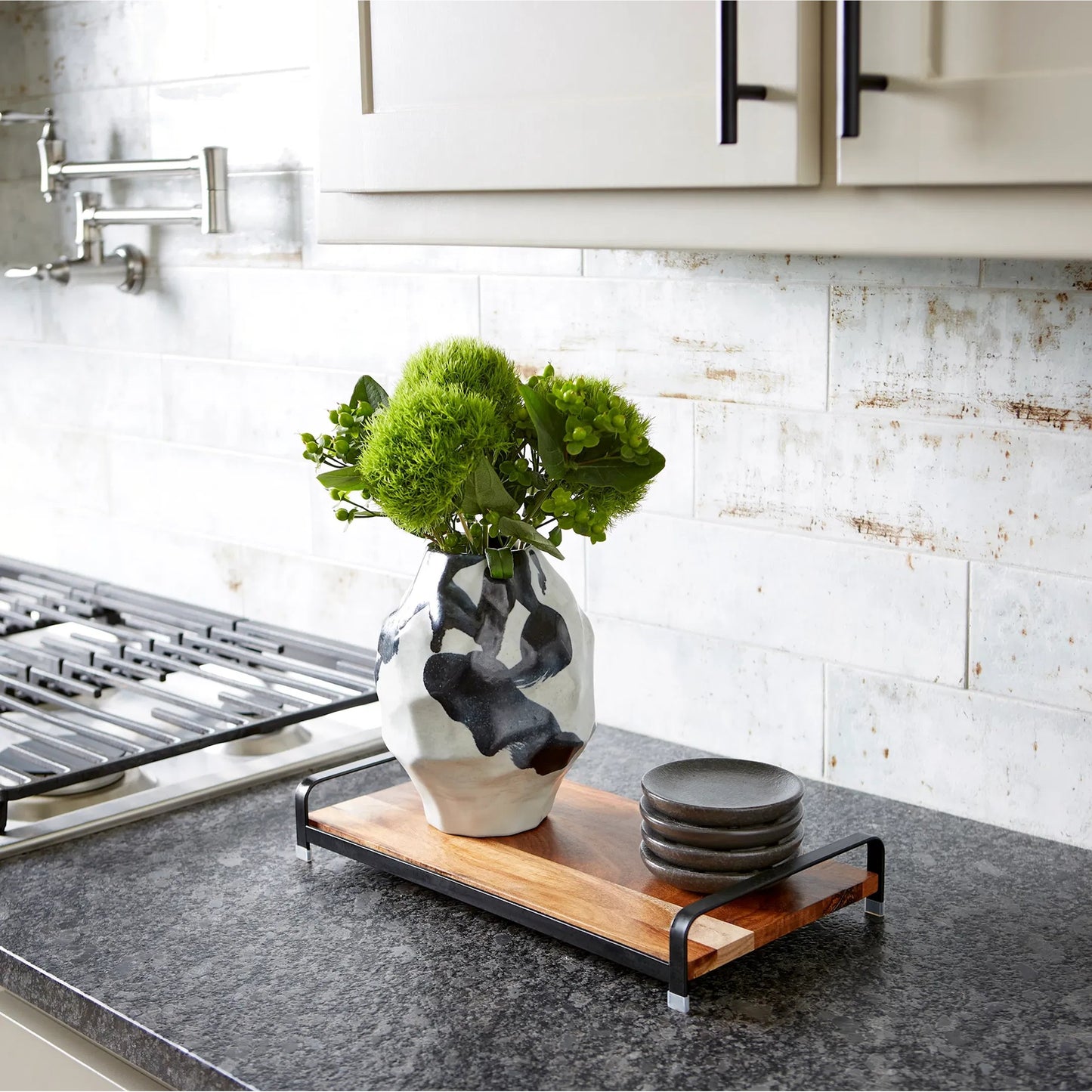 003 SI-1987239 | Lifestyle | Mod Vase by Cyan Design in black, white. Made from porcelain in a modern style.