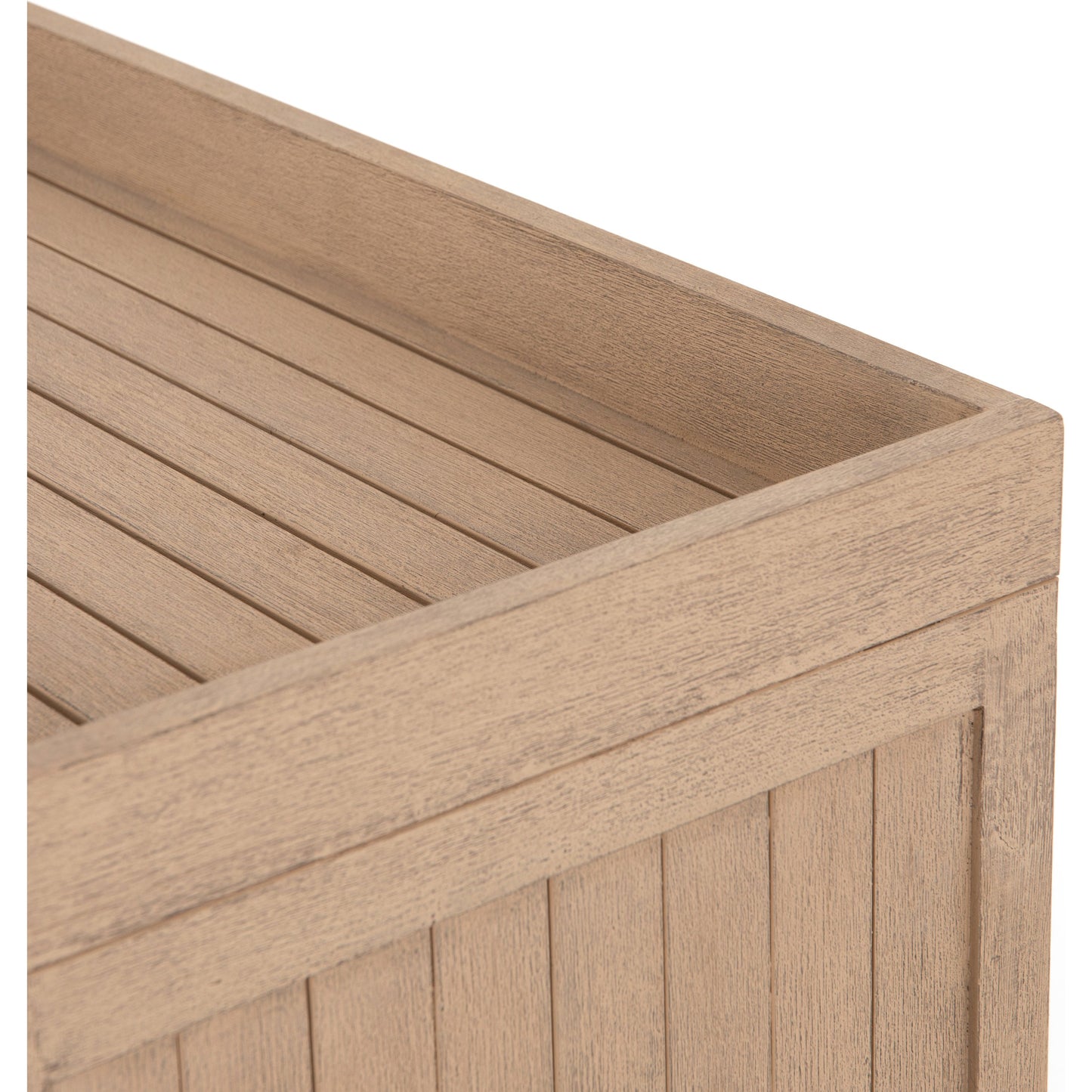 011 SI-1716015 | Closeup | Lula Small Sideboard by Four Hands in washed brown. Made from solid fsc®-certified teak in a coastal style.