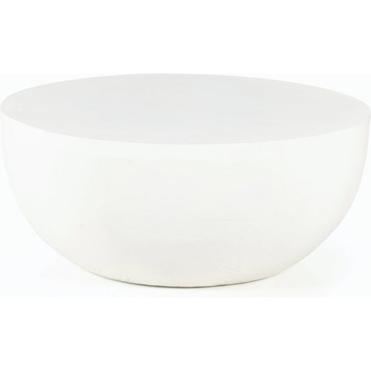 Basil Outdoor Round Coffee Table by Four Hands. Made from aluminum in a modern style.