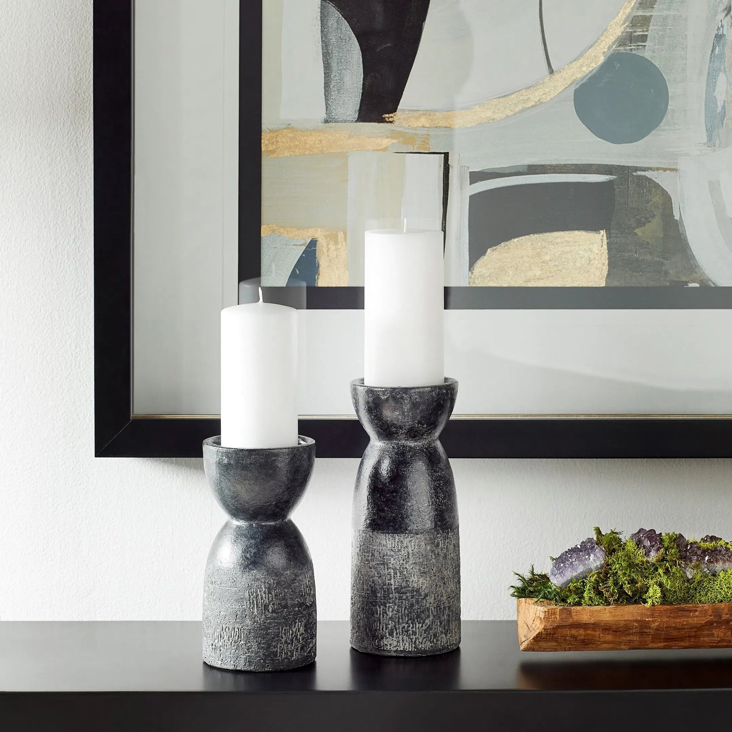 003 SI-1718892 | Lifestyle | Escalante Candleholder by Cyan Design in black. Made from ceramic in a eclectic & global style.