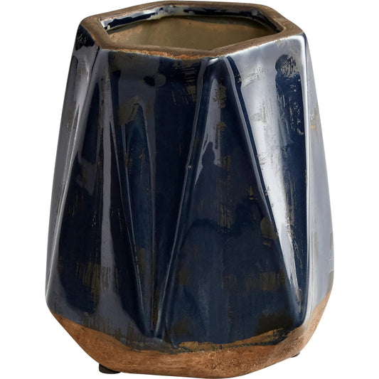 Chamos Planter by Cyan Design in blue. Made from terracotta in a eclectic & global style.
