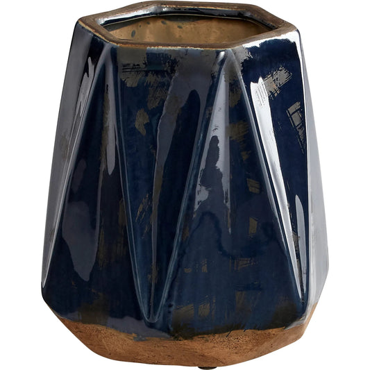 Chamos Planter by Cyan Design in blue. Made from terracotta in a eclectic & global style.