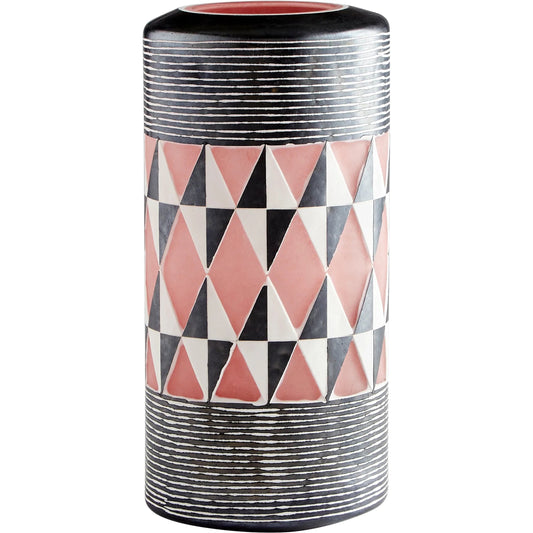 009 SI-1718931 | Primary Silo | Mesa Geometric Vase by Cyan Design in black, white. Made from glass in a eclectic & global style.