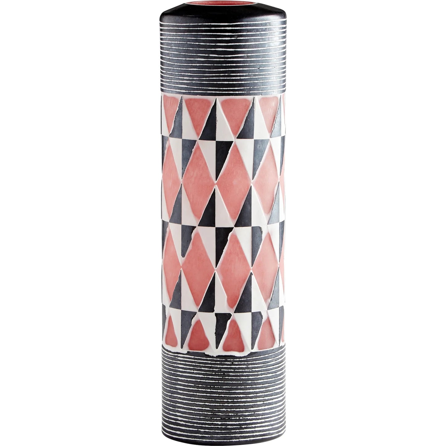 003 SI-1718932 | Primary Silo | Mesa Geometric Vase by Cyan Design in black, white. Made from glass in a eclectic & global style.
