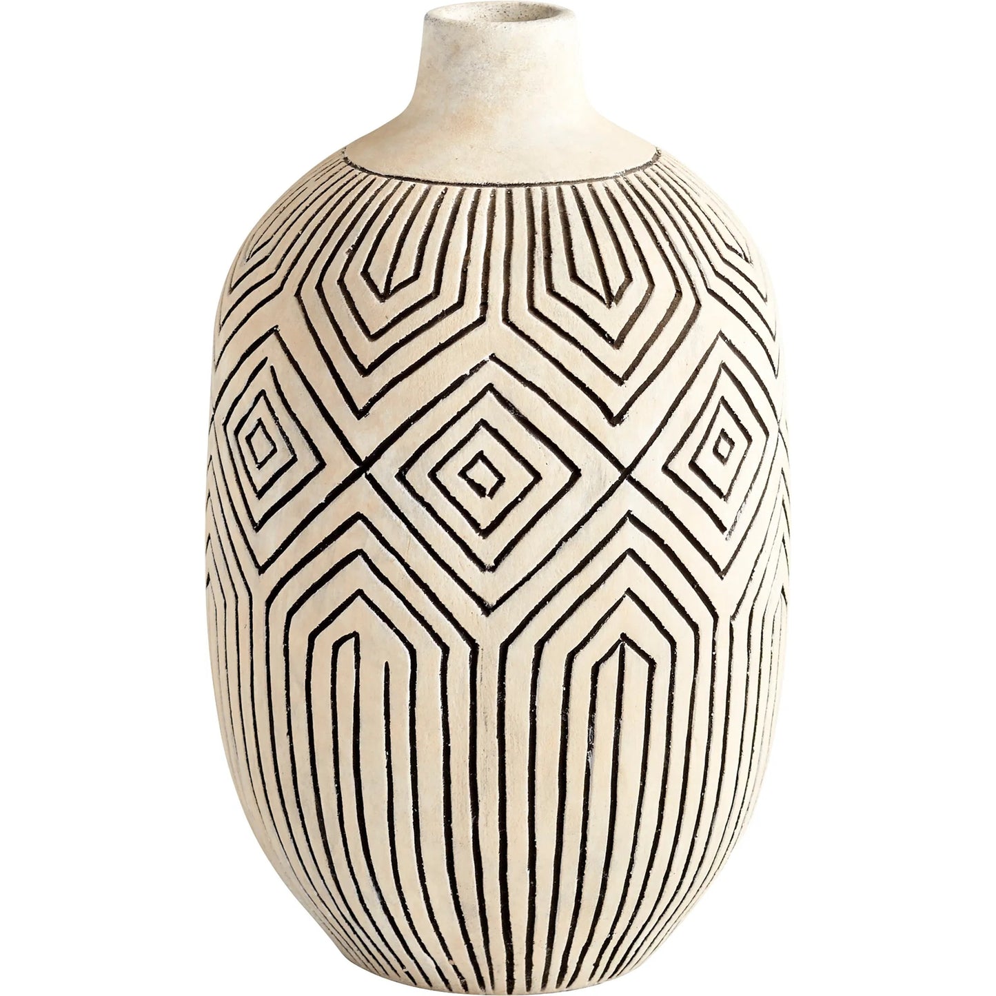 001 SI-1987183 | Primary Silo | Light Labyrinth Vase by Cyan Design in white. Made from ceramic in a modern style.