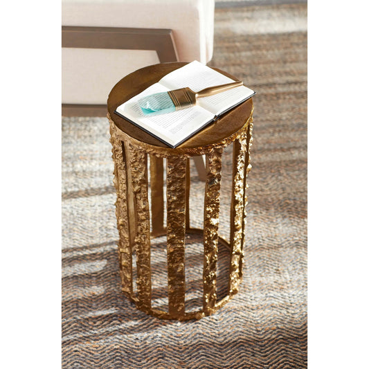 Lucila Table by Cyan Design in gold. Made from aluminum in a modern style.
