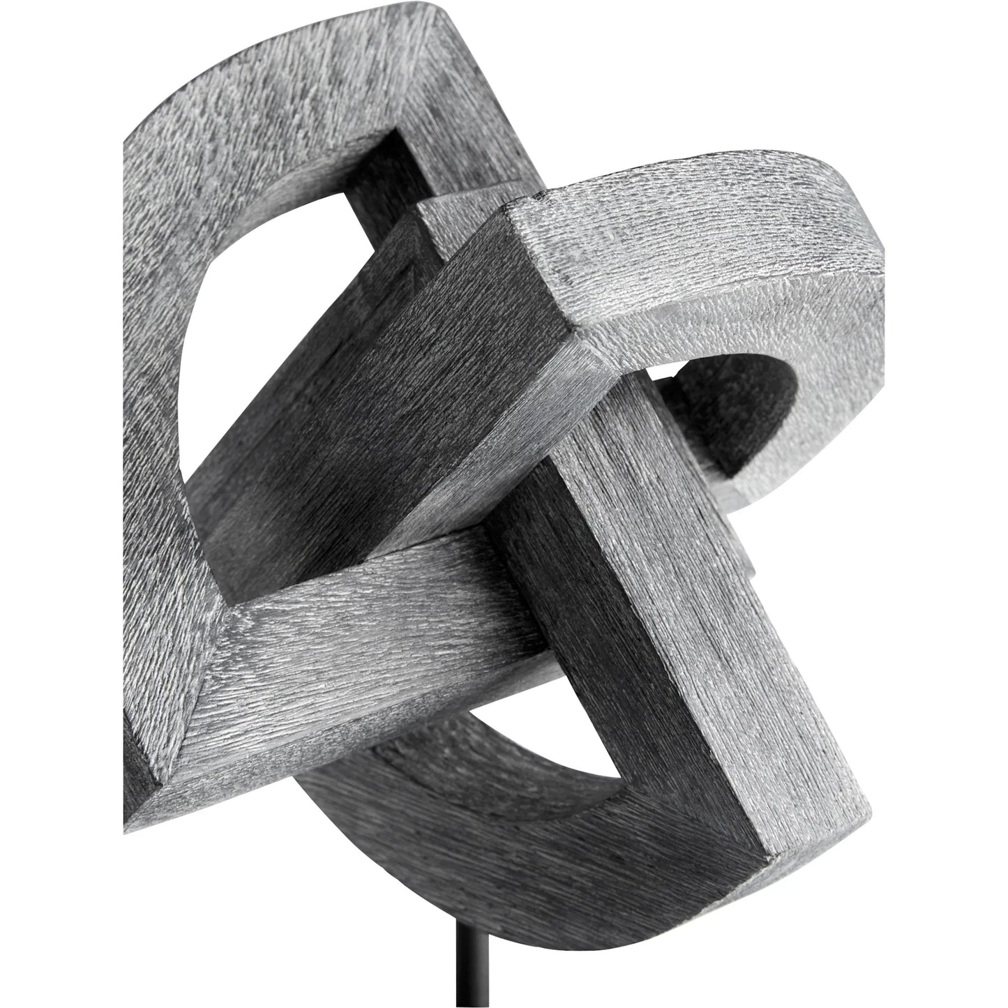 002 SI-1987084 | Closeup | Gali Sculpture #3 by Cyan Design in weathered grey. Made from wood in a modern style.