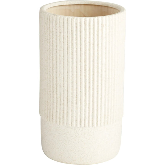 Harmonica Vase by Cyan Design in white. Made from ceramic in a modern style.