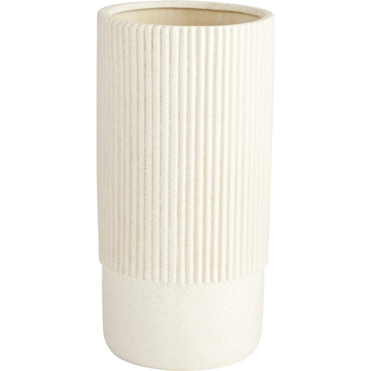 Harmonica Vase by Cyan Design in white. Made from ceramic in a modern style.