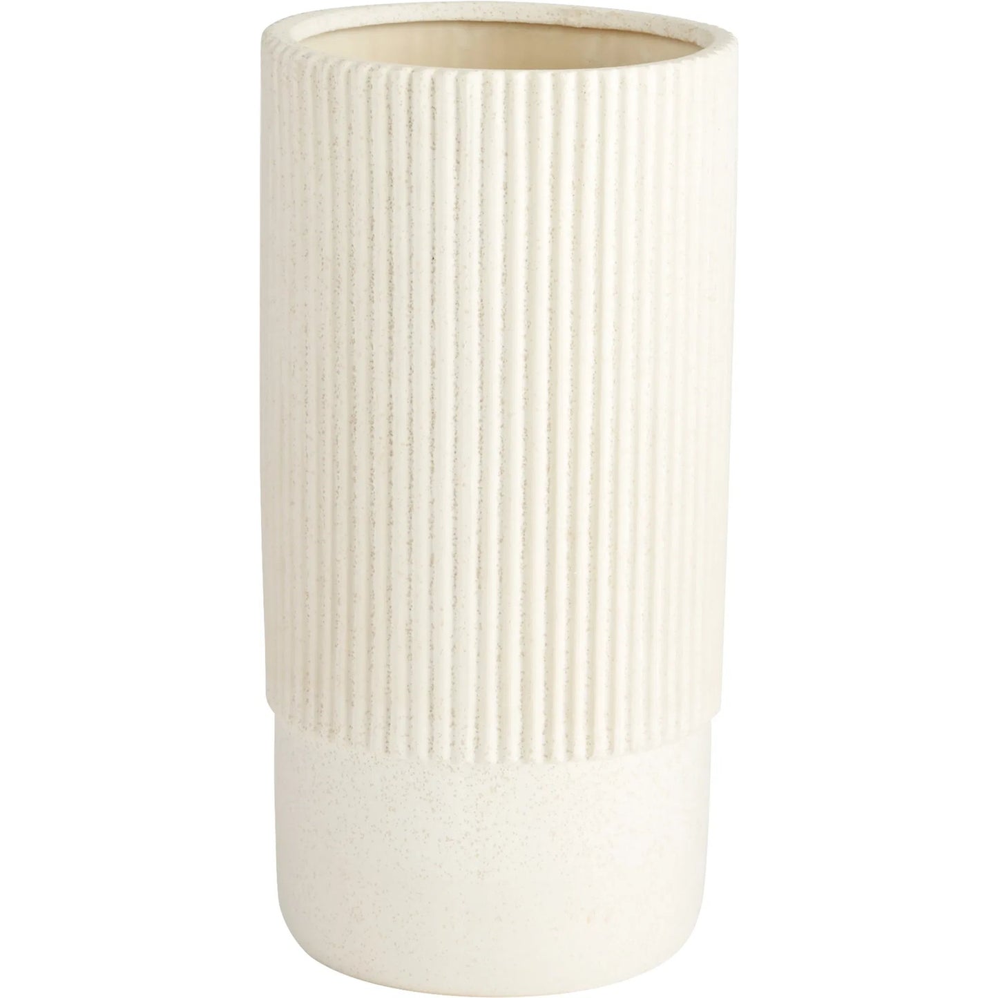 003 SI-1987111 | Primary Silo | Harmonica Vase by Cyan Design in white. Made from ceramic in a modern style.