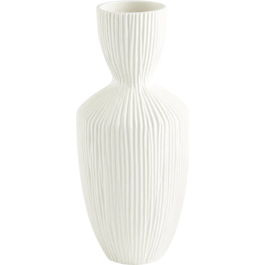 Bravo Vase by Cyan Design in white. Made from ceramic in a modern style.