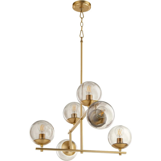 001 SI-1987042 | Primary Silo | Edmonds Chandelier by Cyan Design in aged brass. Made from iron, glass in a modern style.