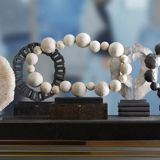 Azalea Sculpture by Cyan Design in whitewash. Made from wood in a modern style.