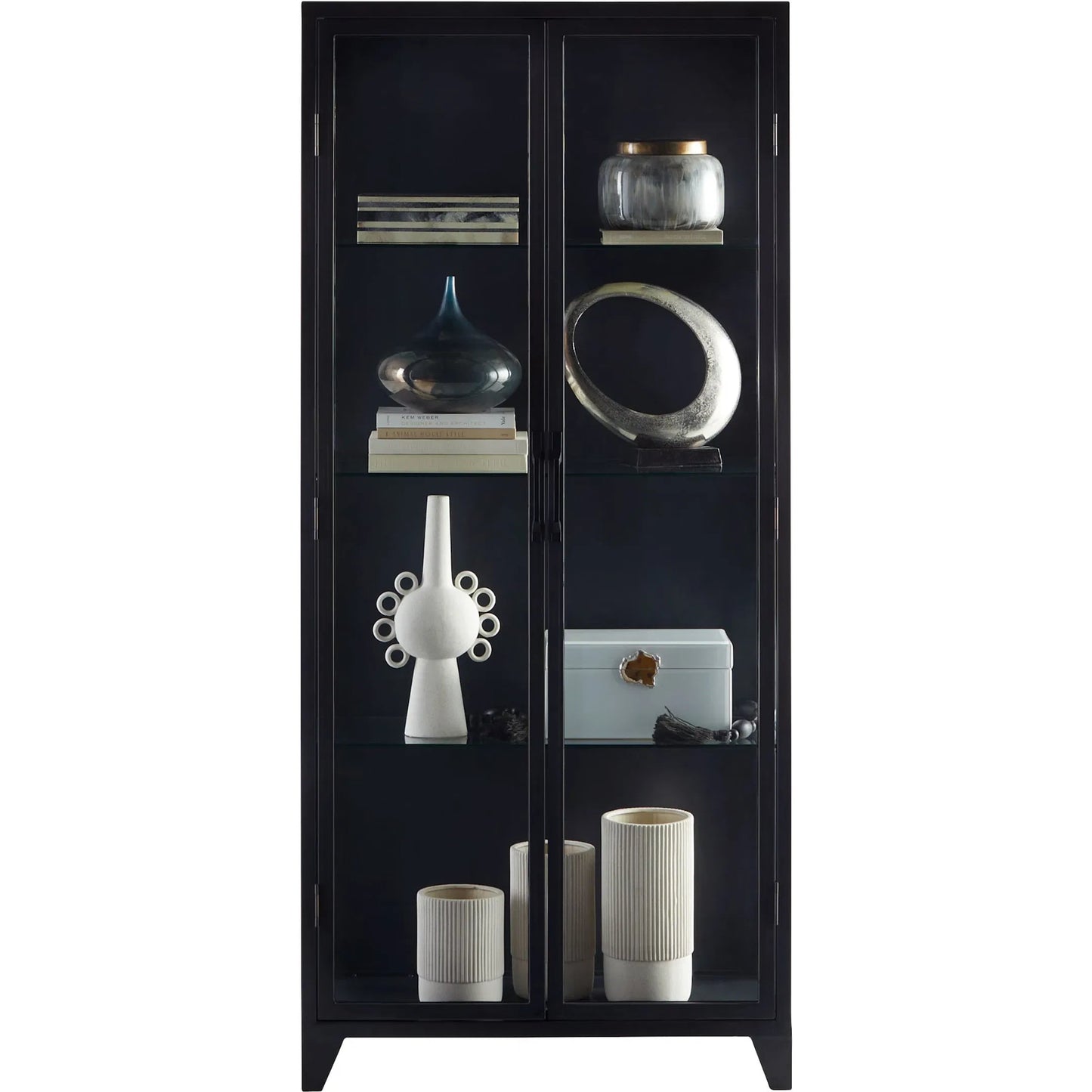 004 SI-1987123 | Lifestyle | Hosta Cabinet by Cyan Design in black. Made from iron, glass in a modern style.