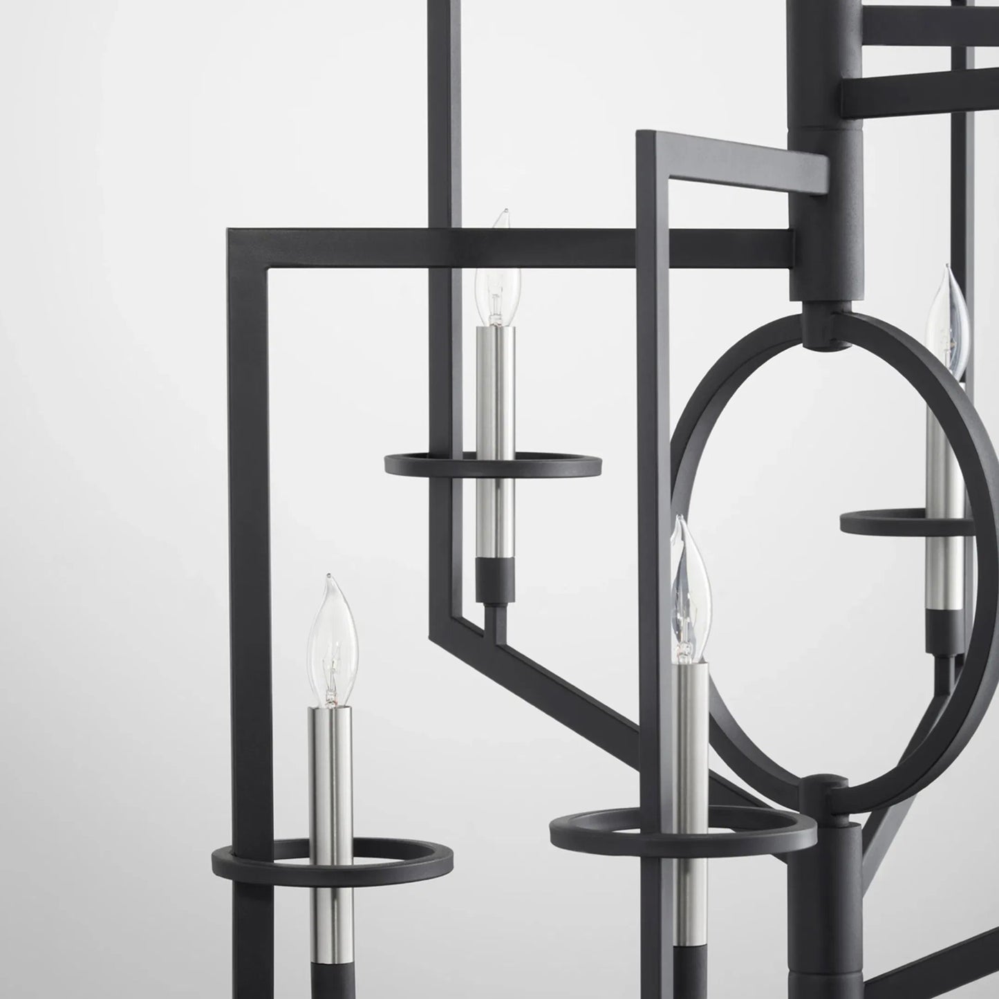 003 SI-1987283 | Closeup | Oxalis Chandelier by Cyan Design in noir. Made from iron in a modern style.