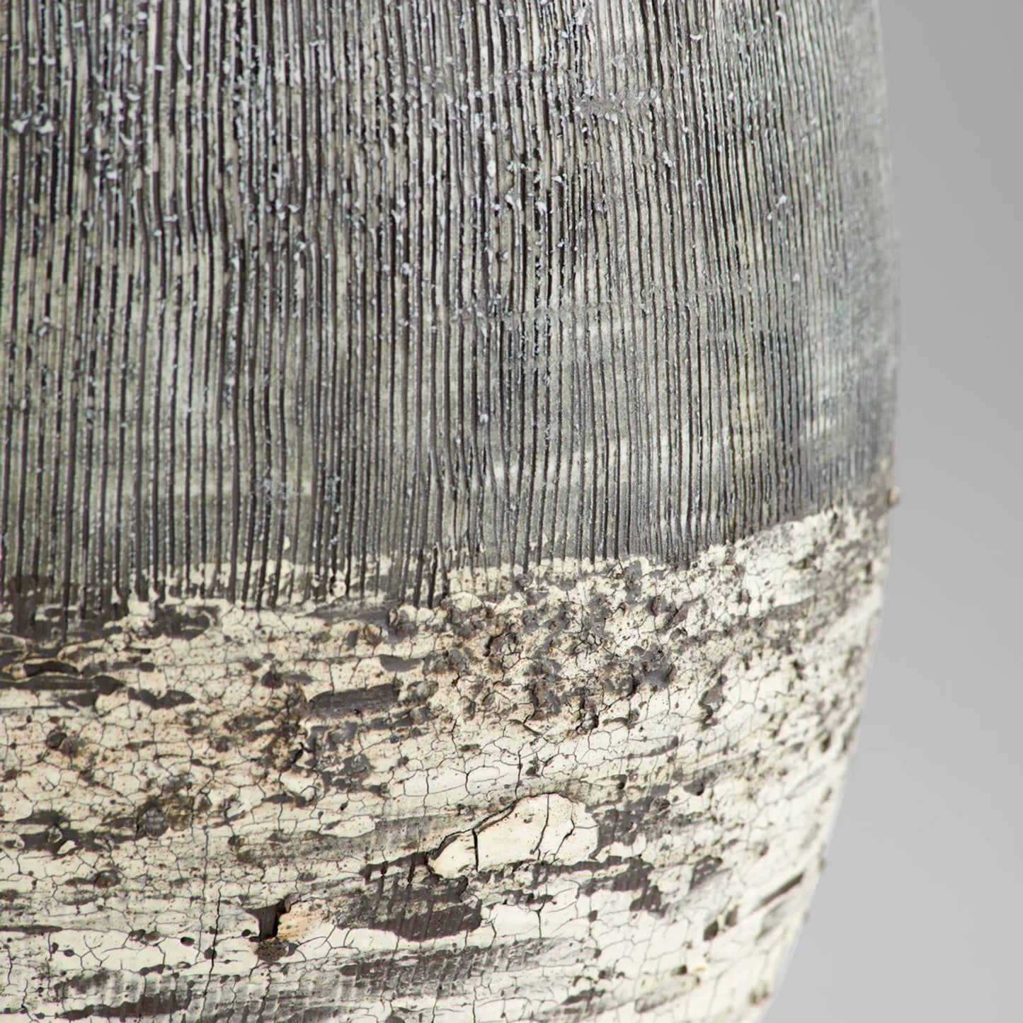 020 SI-1986966 | Closeup | Calypso Vase by Cyan Design in off white, brown. Made from ecomix in a eclectic & global style.