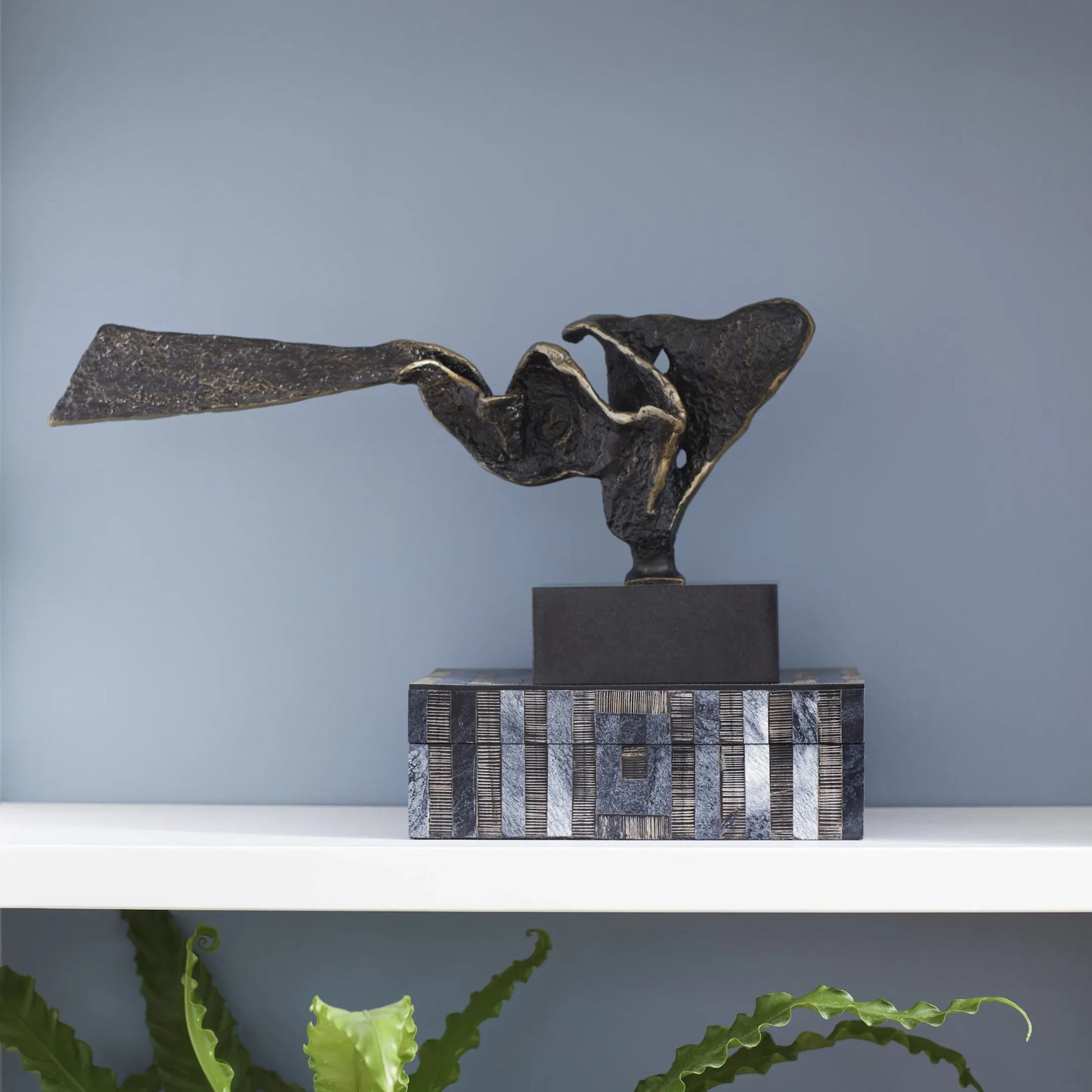 010 SI-1987392 | Lifestyle | Squall Sculpture by Cyan Design in bronze. Made from iron, granite in a modern style.