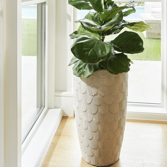 Nereus Tall Planter by Cyan Design in grey. Made from unique in a transitional style.