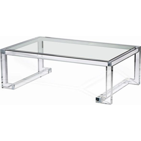 Ava Cocktail Table by Interlude Home in clear. Made from acrylic, glass in a modern style.