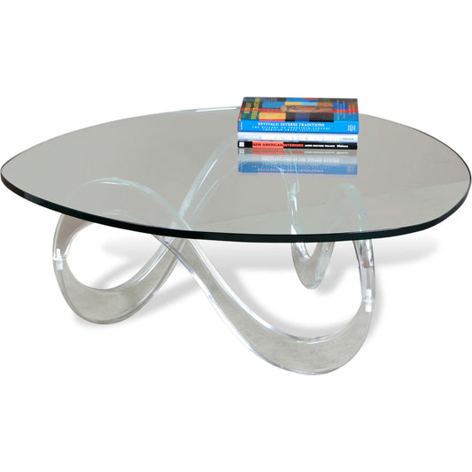 Westin Wave Table by Interlude Home in clear, clear glass. Made from acrylic, glass in a modern style.