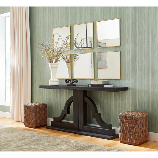 Bahia Console Table by Cyan Design in black stain. Made from pine wood in a transitional style.