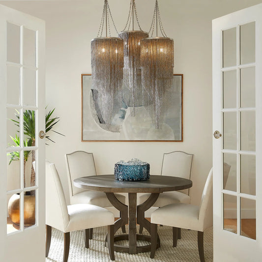 Zeno Dining Table by Cyan Design in washed oak. Made from oak in a transitional style.