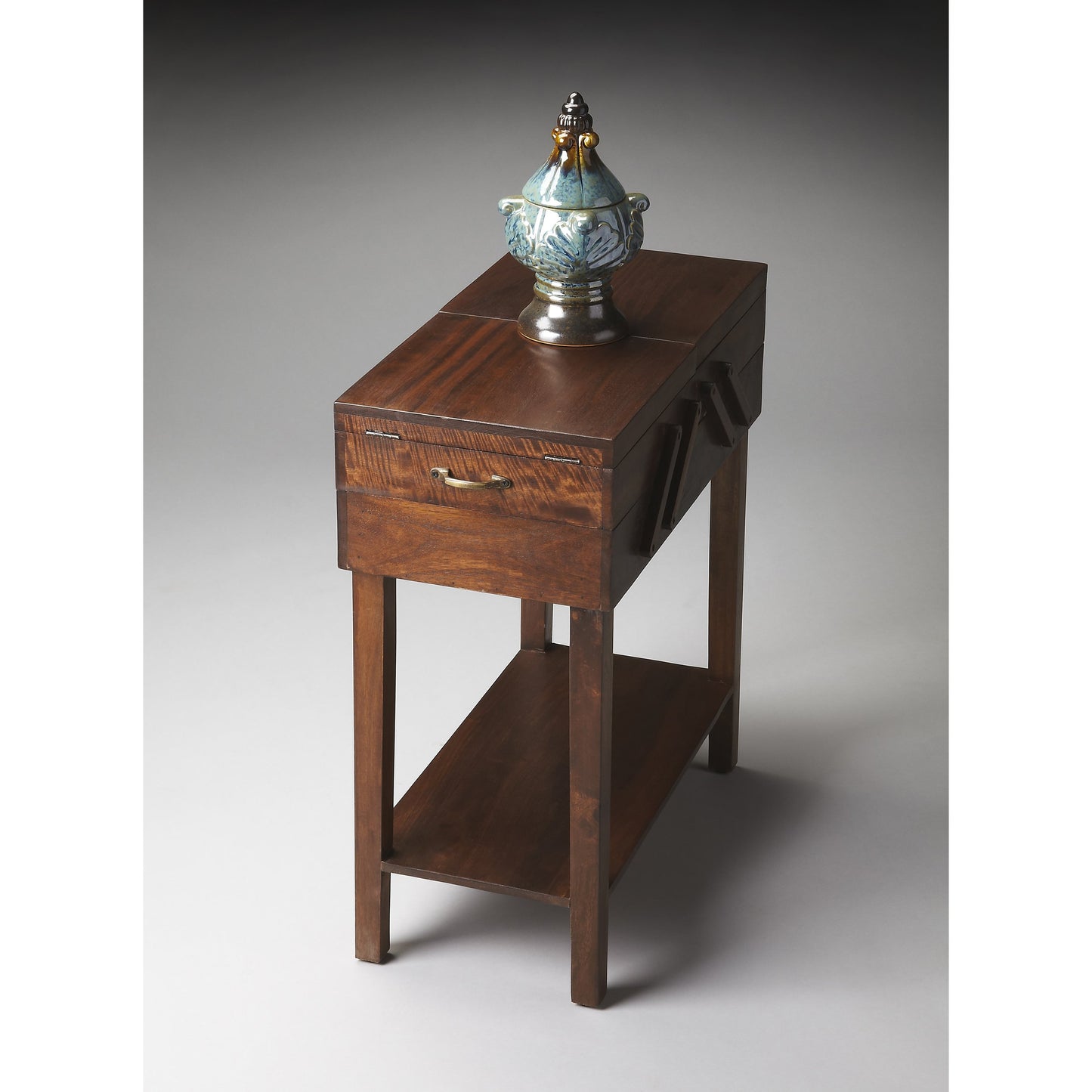 004 O-BUTLER-1159260 | Additional Silo | Solid Wood Storage Table by Butler Specialty Company in dark brown and modern expressions. Made from acacia wood in a traditional style.