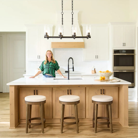 Archon Bar Stool by Cyan Design in brown. Made from oak in a modern style.