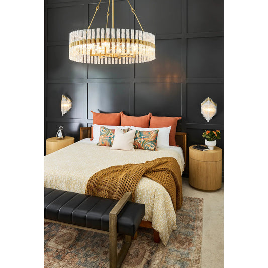 Noble 6 Light Chandelier by Cyan Design in aged brass. Made from unique in a modern style.