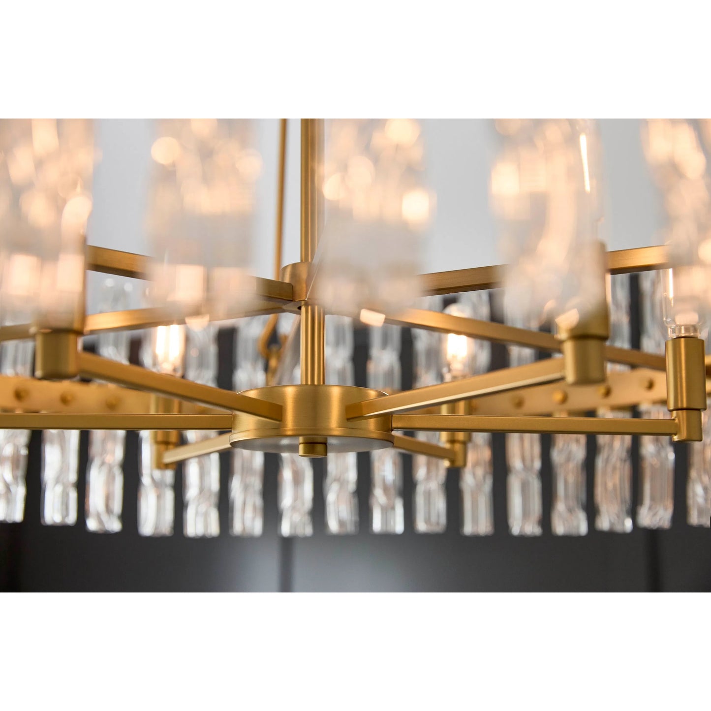 009 SI-2130420 | Lifestyle | Noble 6 Light Chandelier by Cyan Design in aged brass. Made from unique in a modern style.