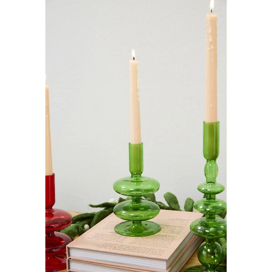 Wizard Candlestick by Accent Decor in green. Made from glass in a eclectic & global style.
