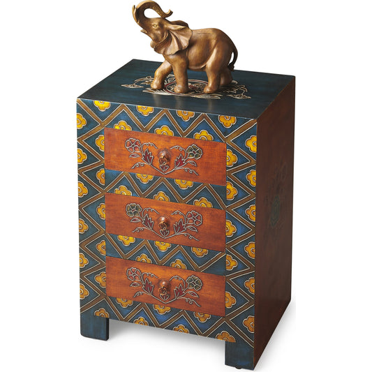 001 O-BUTLER-1173290 | Primary Silo | Hand Painted Accent Chest by Butler Specialty Company in assorted and artifacts. Made from wood, wood products, fossil stone veneers in a eclectic & global style.