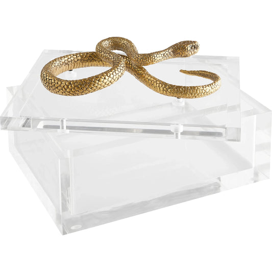 Snake Box by Cyan Design in clear, brass. Made from unique in a modern style.