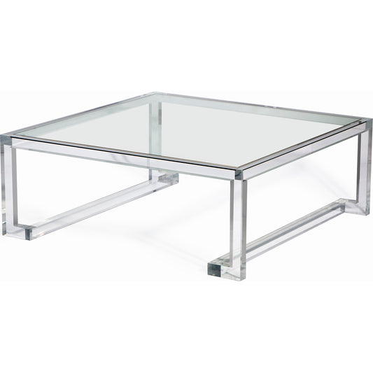 Ava Square Cocktail by Interlude Home in clear, clear glass. Made from acrylic, glass in a modern style.