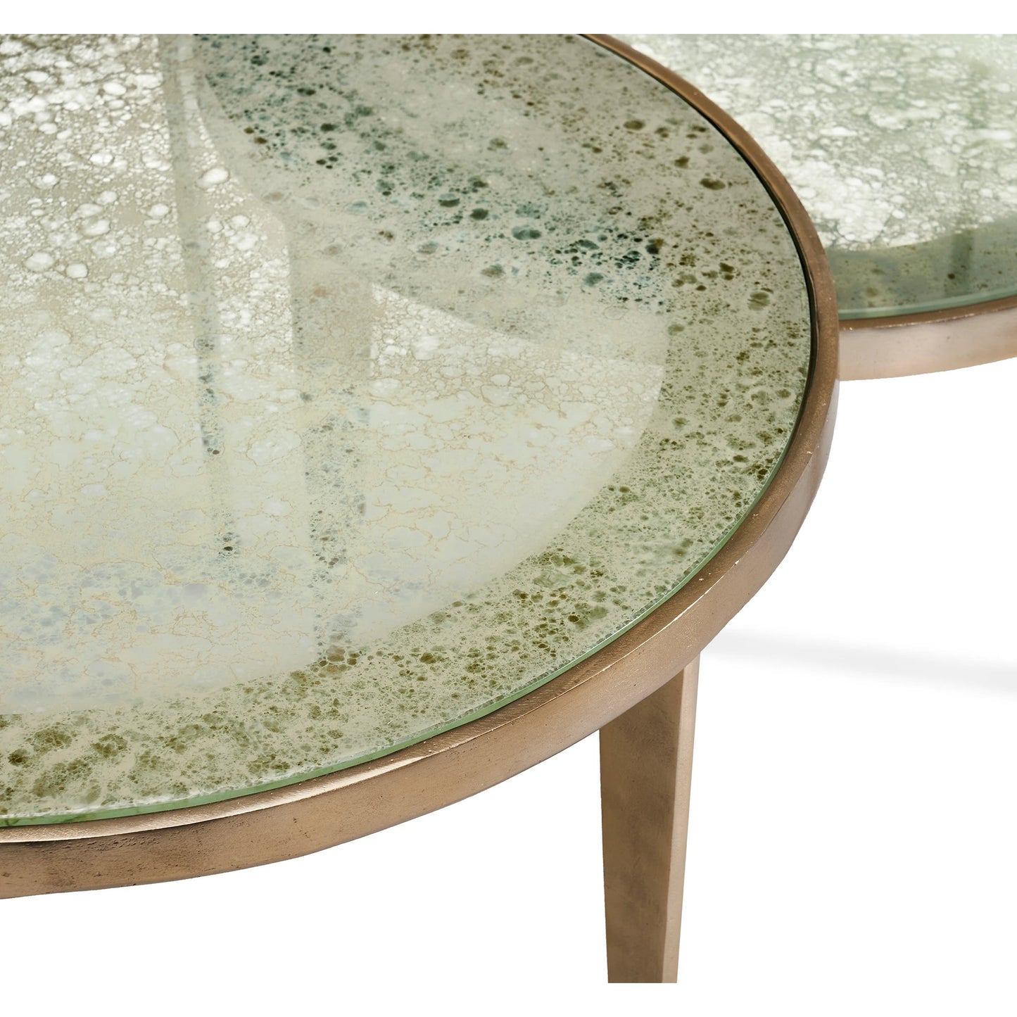 003 SI-2122921 | Additional Silo | Jan Circular Bunching Tables by Interlude Home in champagne, taupe grey reactive glass. Made from aluminum, glass in a modern style.