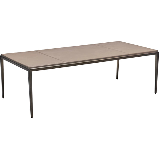Auburn Cocktail Table by Interlude Home. Made from wood, cast iron, leather in a modern style.