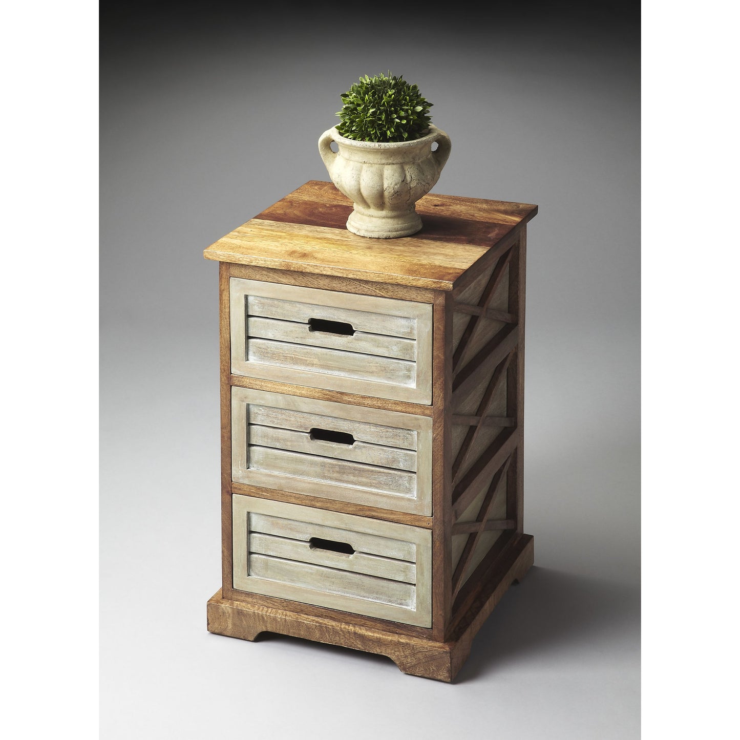 004 O-BUTLER-1183260 | Additional Silo | Hayden Modern Chairside Chest by Butler Specialty Company in multi-color and modern expressions. Made from mango wood solids, mdf in a cottage & farmhouse style.