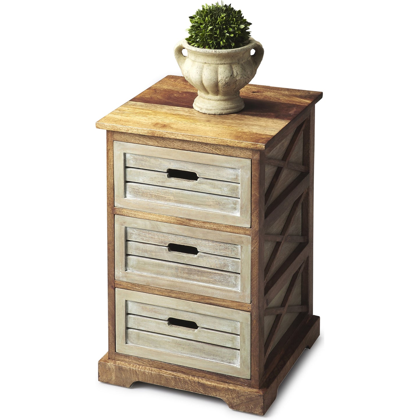 002 O-BUTLER-1183260 | Additional Silo | Hayden Modern Chairside Chest by Butler Specialty Company in multi-color and modern expressions. Made from mango wood solids, mdf in a cottage & farmhouse style.